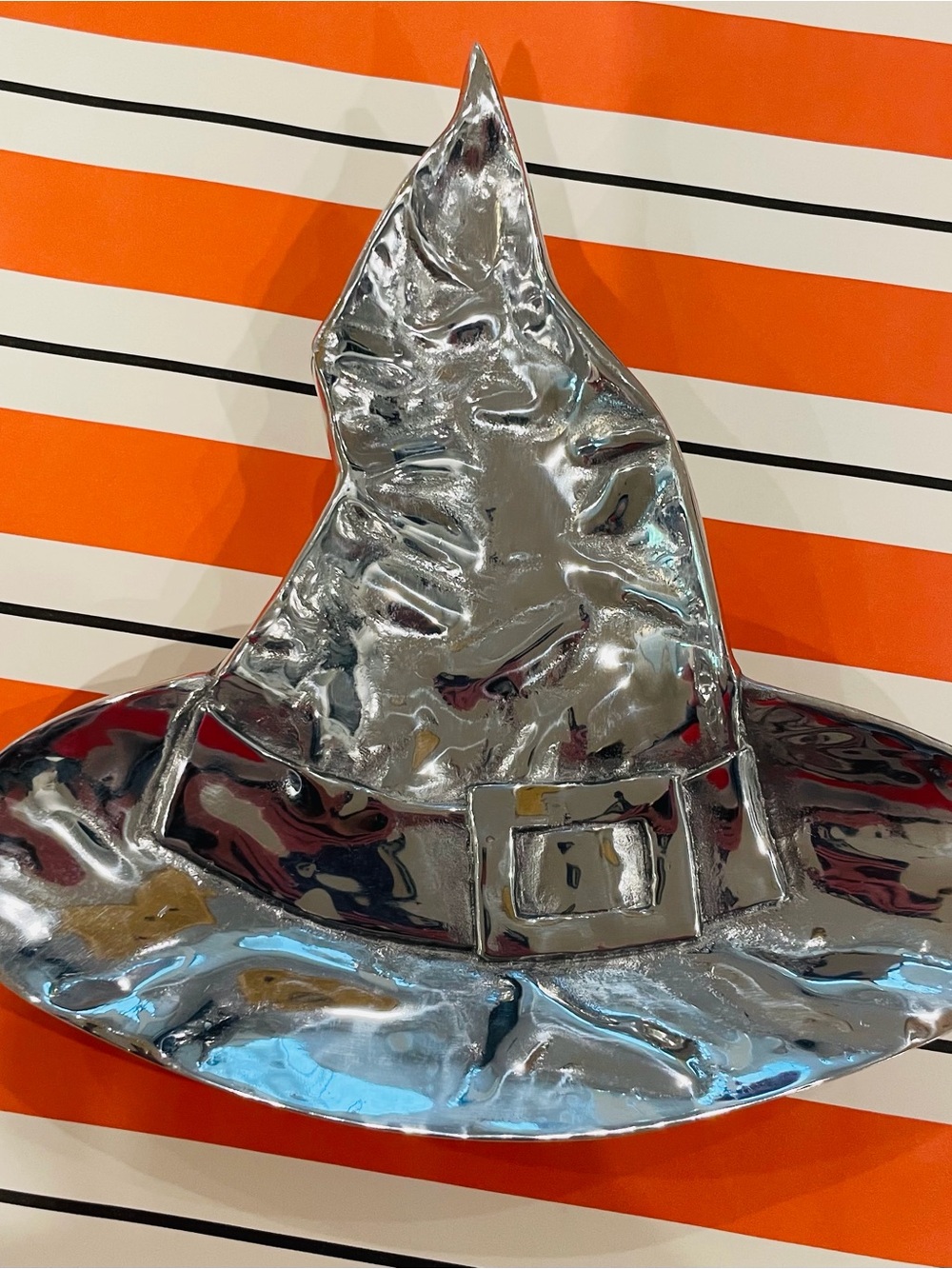Mariposa Halloween Witch Hat Aluminum Serving or Decorative Dish Retired